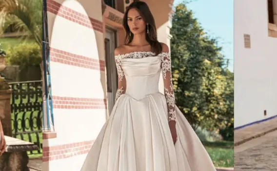 A preview of the Enzoani 2027 wedding dress collections showcasing luxury bridal gowns from Enzoani, Blue by Enzoani and Love by Enzoani. The selection includes elegant mermaid, fit-and-flare, A-line, ball gown and minimalist wedding dresses.