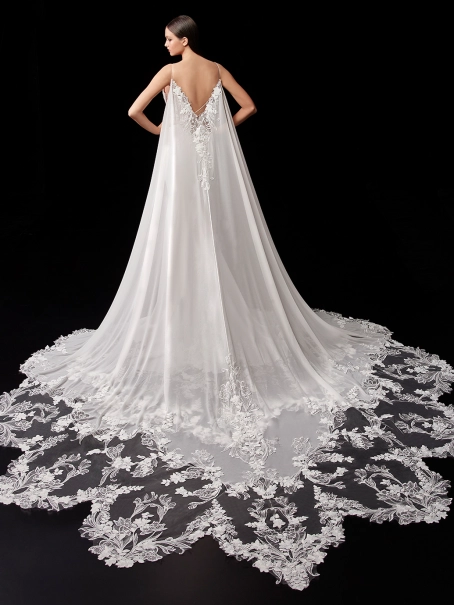 Pearl dress image with cape -  back image
