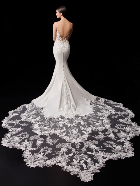 Pearl dress image with train -  back image