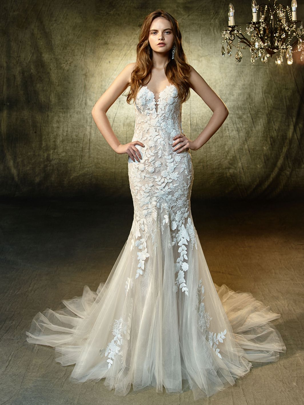 mermaid strapless bridal gowns